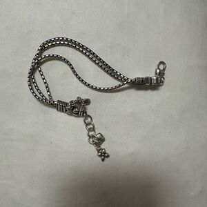 Silver Chain Bracelet with Charms